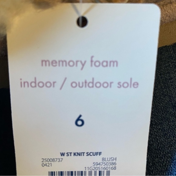 Secret Treasures Slippers Women’s Size 6 Knit Scuff Slip On Indoor-Outdoor New - Picture 4 of 8